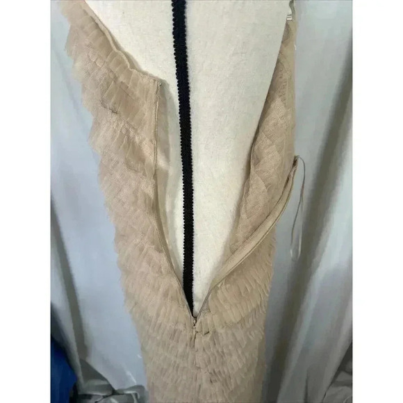 NWT Kimchi Blue Urban Outfitters Rita Ruffle Rose Dress Sheer Beige Tule Size M - Picture 12 of 16